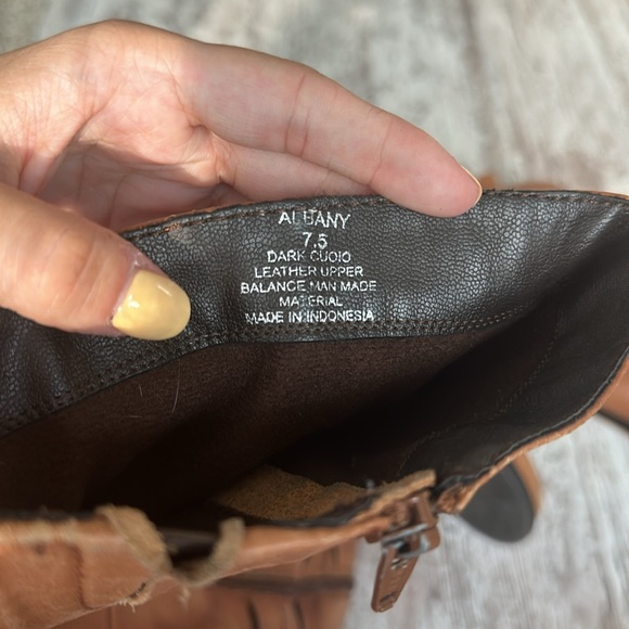 Steve Madden Albany Cognac Leather Belted Riding Boots - Picture 9 of 9